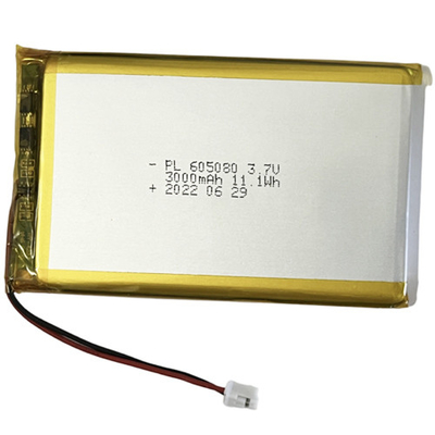 bateria recarregável 605080 do polímero do lítio de 3.7V 3000mAh para produtos eletrônicos