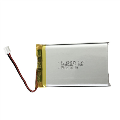 bateria recarregável 654065 do polímero do lítio de 3.7V 2000mAh para brinquedos eletrônicos