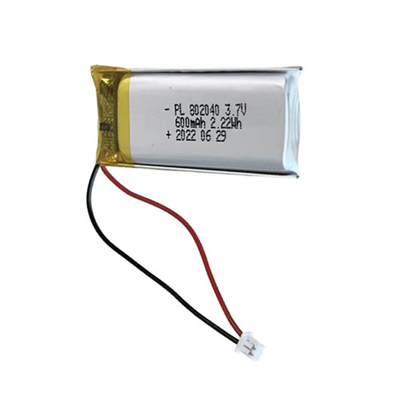 bateria recarregável 802040 do polímero do lítio de 3.7V 600mAh para o cigarro eletrônico