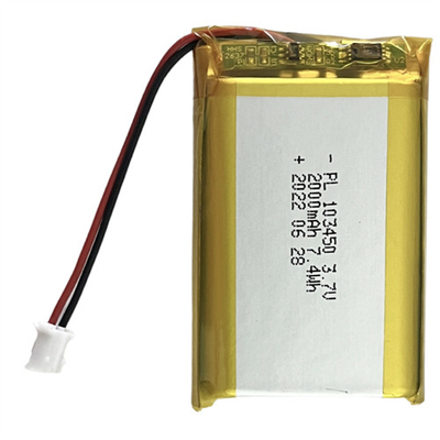bateria recarregável 103450 do polímero do lítio de 3.7V 2000mAh para a bomba de peito elétrica